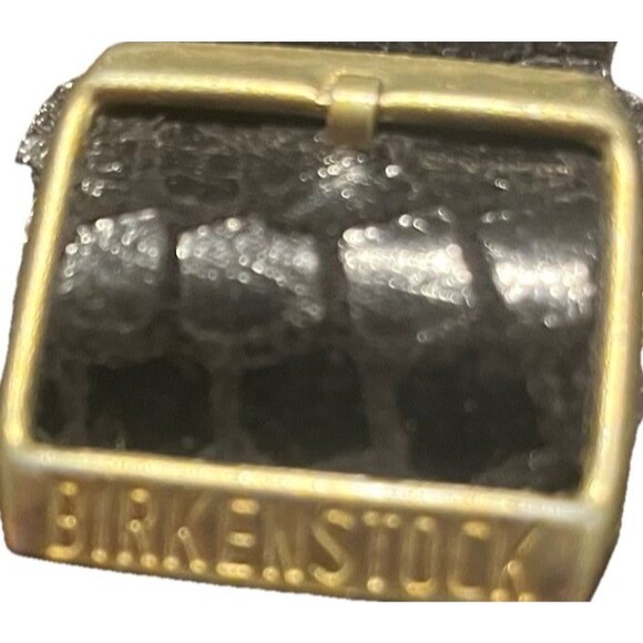 Birkenstock Arizona Shiny Snake Black Birko Flor Sandals Made in Germany Size 10 - Picture 8 of 16